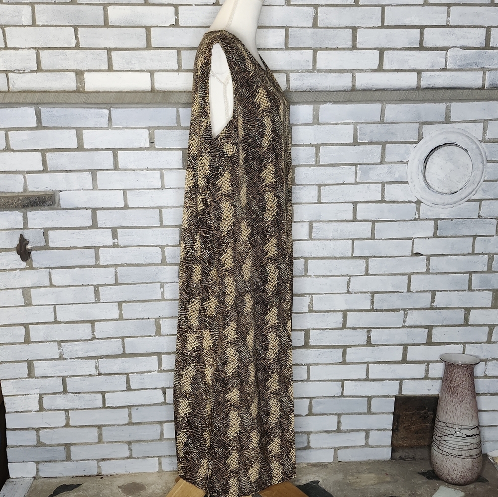 •Vintage MPH Collection Dress Women's Size 2X 90s Animal Print Midi Length Shift - Picture 6 of 10